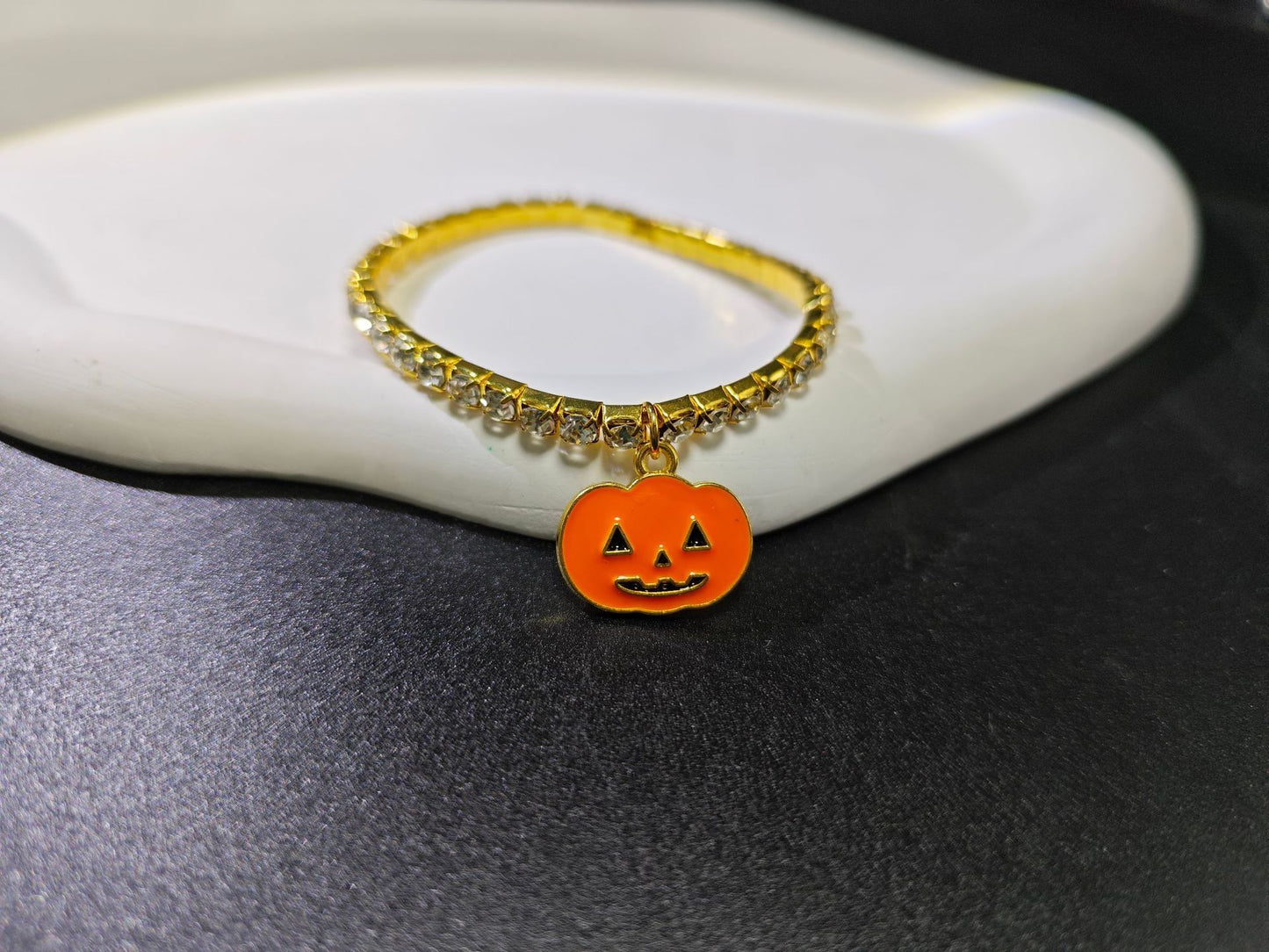 Dainty Halloween Pumpkin Bracelet