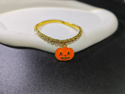 Dainty Halloween Pumpkin Bracelet