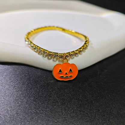 Dainty Halloween Pumpkin Bracelet