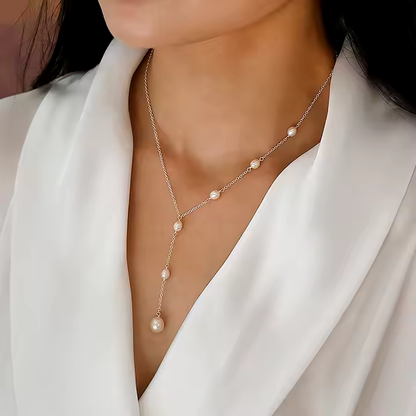 Evelina™ | Women's Vintage Hanging Pearl Necklace
