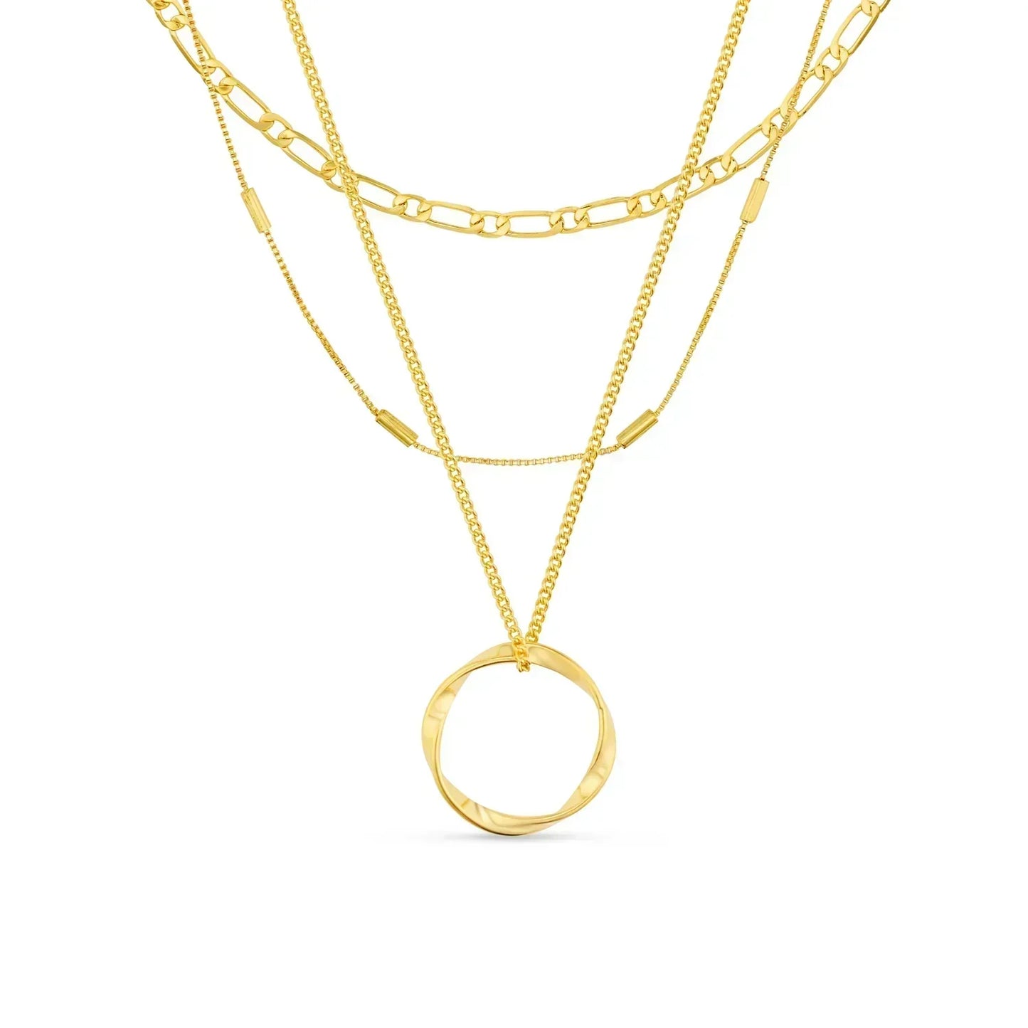 Circa™ | Gold Open Circle Three Row Necklace